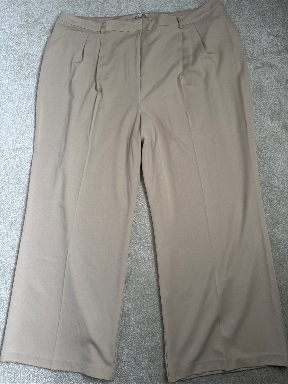 Dex Wide-Leg Trousers in Light Beige